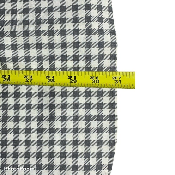 Perry Ellis Mens Medium Gray Check Plaid Linen Button Up Shirt New With Tags - Picture 5 of 10